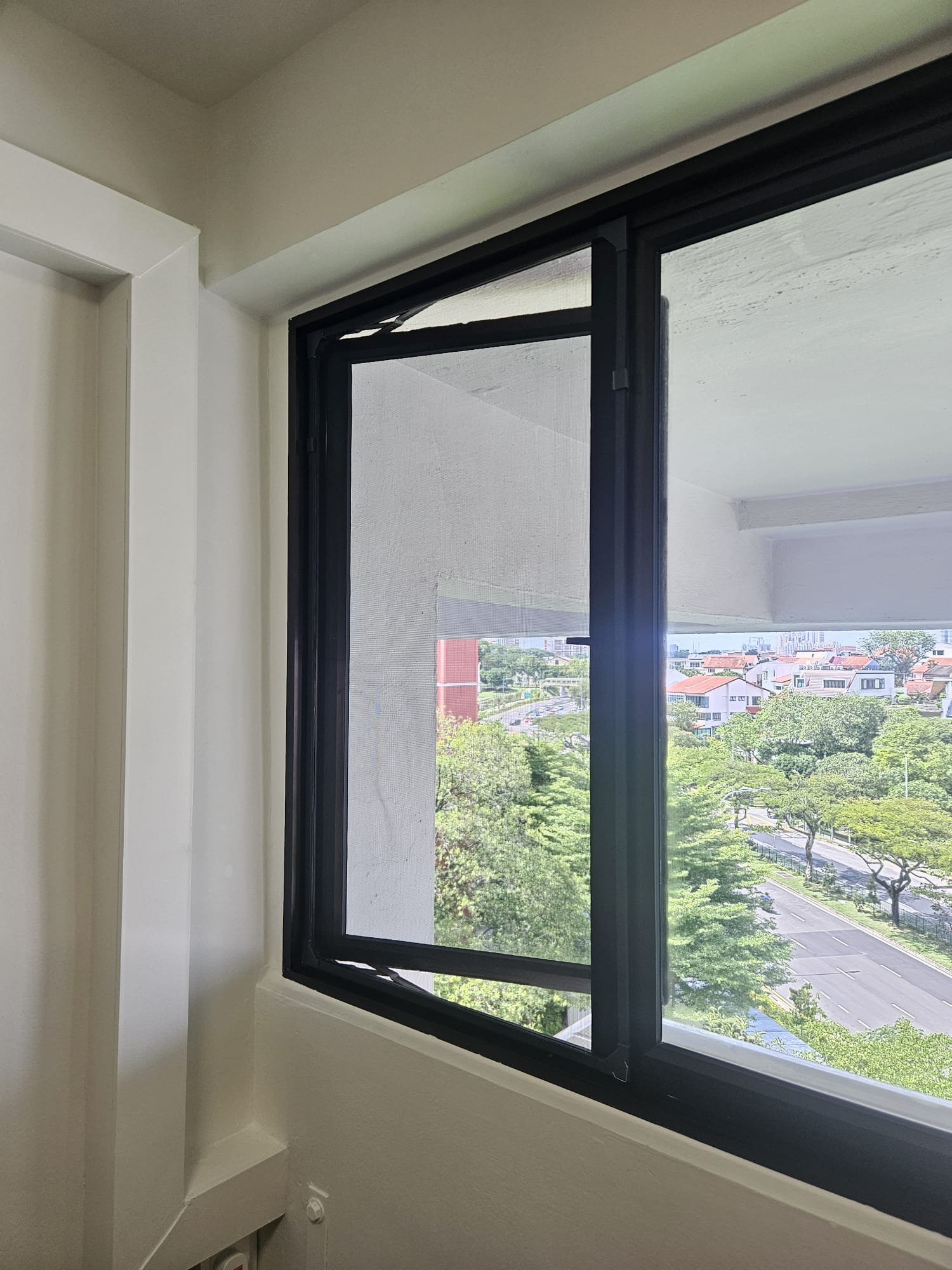 Close-up of magnetic seal on window frame with clean finish